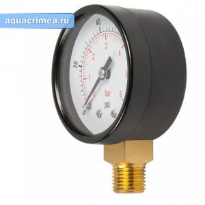 Манометр  UNIPUMP  1/4" с нижним подключением 0-6 bar Ду55 радиальный