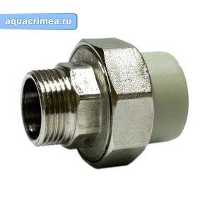 Муфта американка Valfex с наружной резьбой диаметром 50х1 1/2" мм для полипропиленового трубопровода (серый)