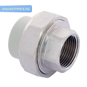 Муфта американка Valfex с внутренней резьбой диаметром  20х1/2" мм для полипропиленового трубопровода (белый)