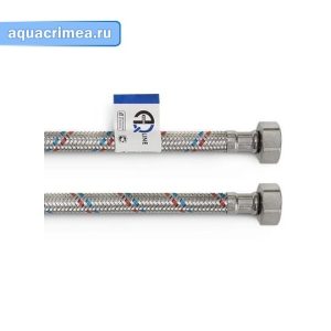 Подводка "AQUALINE" 180 см для воды ГГ стальная гайка