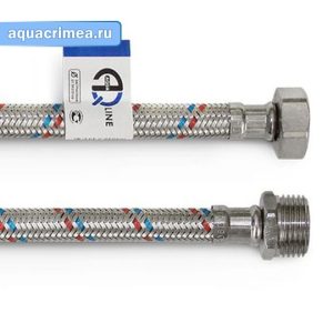 Подводка гибкая «AQUALINE» для воды ГГ 30см латунная гайка (100/10 ГТД)