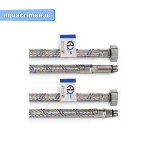 Подводка AQUALINE 80 см для смесителя гибкая латунная гайка 2 шт