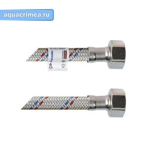 Гибкая подводка "AQUALINE" ГГ 150см для воды стальная гайка
