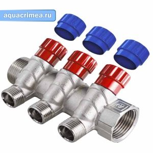 Коллектор «AQUALINK» 3/4"х1/2" с отсекающими кранами 2 выхода