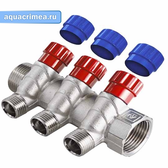 Коллектор «AQUALINK» 3/4"х1/2" с отсекающими кранами 2 выхода