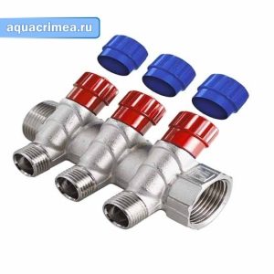 Коллектор с регулирующими вентилями «AQUALINK 3/4"х3 вых. 1/2" наружная