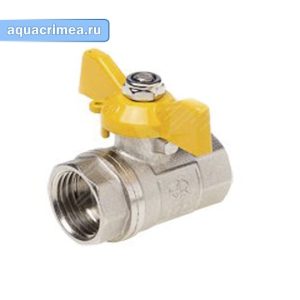 Кран шаровой «AQUALINK» ВВ 1/2" для газа, ручка-бабочка (120/10)