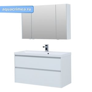 Тумба «Aquanet» Гласс 100 белый