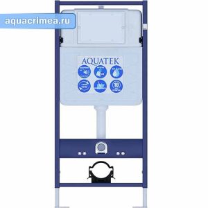 Монтажная рама «Aquatek» 1130х500х100 см для подвесного унитаза, кнопка 014 + звукоизоляционная прокладка