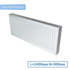 Стальной радиатор Bergerr 22 тип (H=300; L=1400). Боковое подключение.