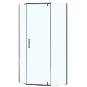 Душевое ограждение 100x100x195cm CS-22107B-100 прозрачное закаленное стекло 8 мм,Easy clean, профиль