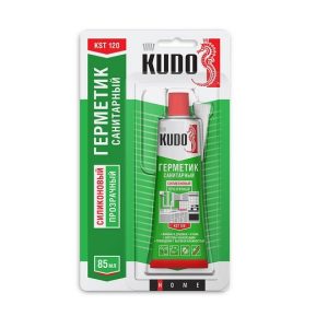 Герметик KUDO KST-121b силиконовый санитарный Белый в тюбике 85 мл