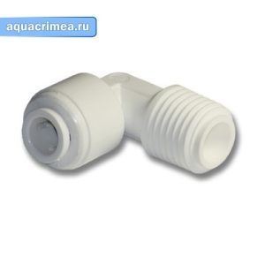 Фитинг угловой 1/4"-1/4" трубка-резьба МЕ0404 «Гейзер»