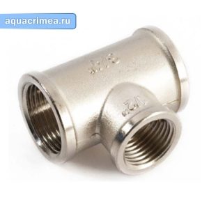 Тройник  «General Fittings» ВВВ 3/4 х 1/2 х 3/4" никель (10/50)