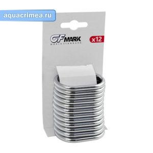 Пластиковые хромированные кольца «GFmark» для штор в ванную (12шт)