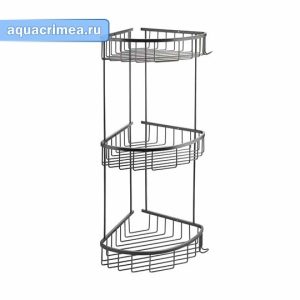 Тройная угловая полочка «GFmark» ГРАФИТ 22 см