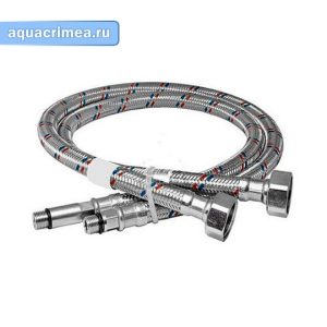 Гибкая подводка "AQUALINE" 80 см для смесителя 2 шт стальная гайка