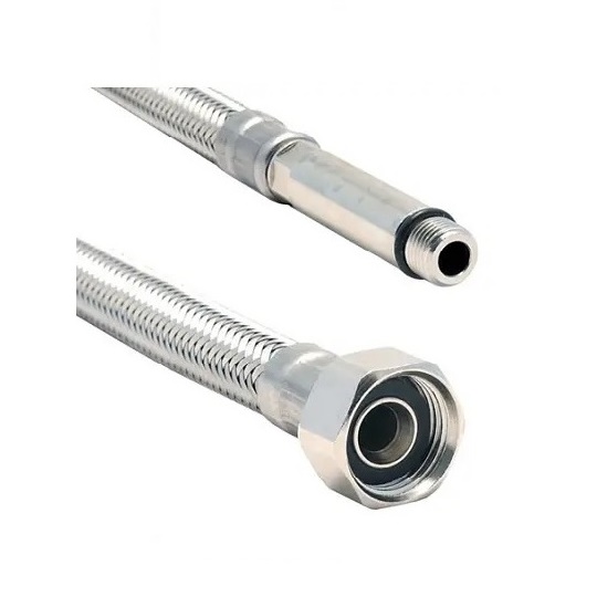 Гибкая подводка в стальной оплетке для смесителя 60см, 1/2"-M10x1 L17, Г/Ш