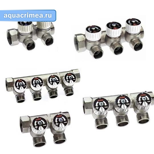 Коллектор «ICMA» 3/4"х1/2"х2 выхода 227/87227PA06 ручная регулировка