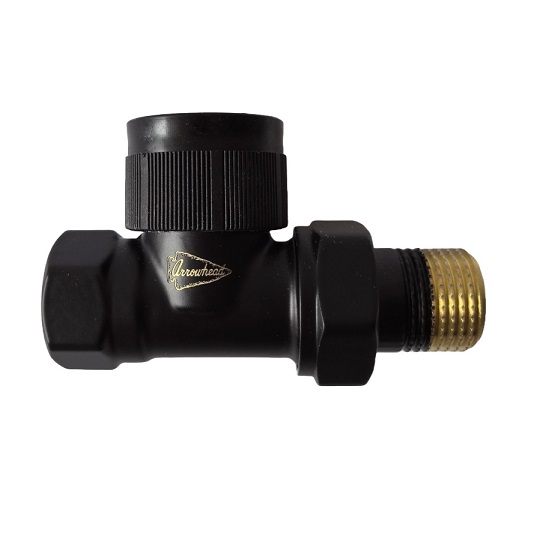 Клапан термостатический для радиатора прямой 1/2'' с уплотнением Black