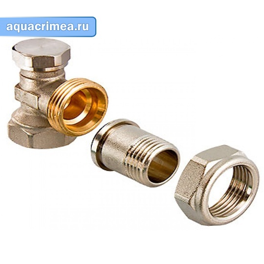 Клапан угловой «VALTEC» 3/4" для радиатора запорный (VT.019.N.05) ремонтопригодный