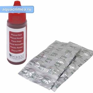 Таблетки + капли «Kokido» K101CBX24 для тестера K029BU (20ccPhenol + 20pcs DPD) двухкомпонентный