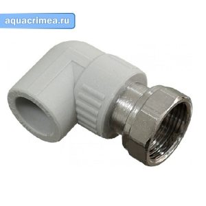 Колено с накидной гайкой Wavin Ecoplastic 20 х 1/2" СЕРОЕ PPR