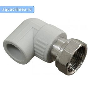 Колено с накидной гайкой Valfex диаметром 20х1/2" из серого полипропилена