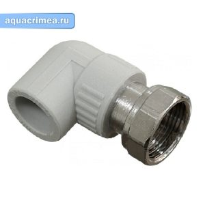Колено с накидной гайкой Valfex диаметром 25х3/4" из серого полипропилена