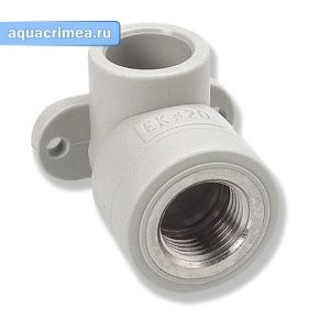 Колено настенное с внутренней резьбой Valfex диаметром 20х1/2" из серого полипропилена