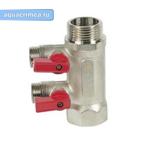 Коллектор с отсекающими кранами Valfex 1"х2 вых. 1/2" нар.