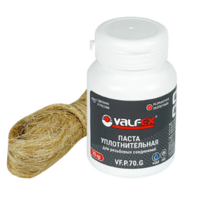 Комплект для герметизации VALFEX паста уплотнительная (70 г) + лен (14 г) (Вода, пар)