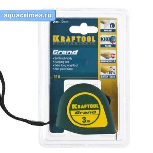 Рулетка «KRAFTOOL» GRAND 3м/16 мм с ударостойким корпусом (ABS)