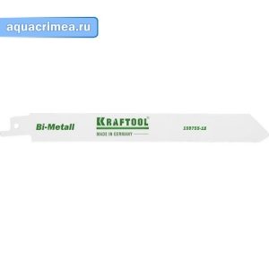Для эл/ножовки полотно «KRAFTOOL» INDUSTRIE QUALITAT S1122EF, Bi-Metall, шаг 1,4мм, 180мм