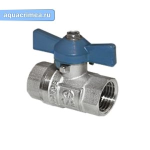 Кран шаровый никель «AQUALINK» ВВ 1" бабочка