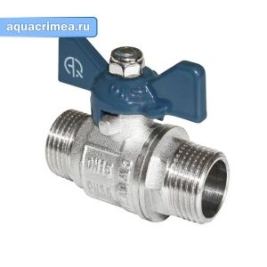 Кран шаровый никель «AQUALINK» НН 3/4" бабочка