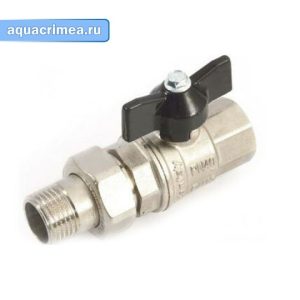 Кран шаровый с американкой прямой «AQUALINK» 1" никель ремонтопригодный