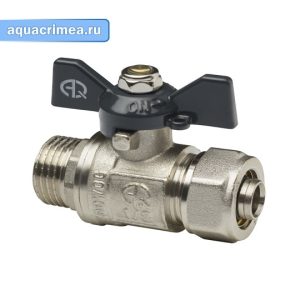 Кран шаровый «AQUALINK» 16х1/2" для м/пл труб наружная резьба