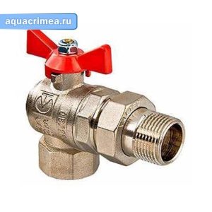 Кран шаровый угловой «VALTEC» 1/2" с американкой бабочка (VT.228.N.04)