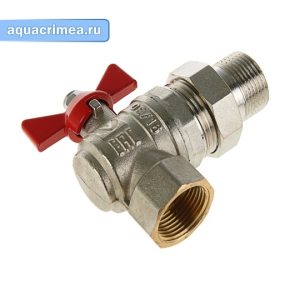 Кран шаровый угловой «VALTEC» 3/4" с американкой (VT.228.N.05) бабочка