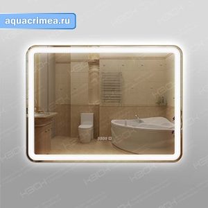 Зеркало «КЗСК» 348ч3 с LED подсветкой 9,6 Вт/м 60х80 см с сенсорным выключателем и часами