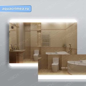 Зеркало «КЗСК» 315ч3 70х100 см с LED подсветкой 9,6 Вт с сенсорным выключателем и часами