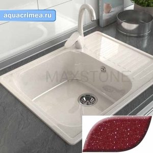 Глянцевая мойка «MAXSTONE» MS 6 красный