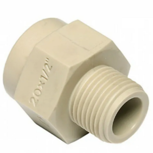 Переход пластмассовый с РН 20х1/2" СЕРЫЙ PPR Wavin Ecoplastic
