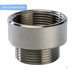 Переходник круглый никель «AQUALINK» ВН 1"х1/2" для соединение резьбовых элементов