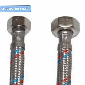Гибкая подводка 0,3м, 1/2"-1/2", Г/Г в стальной оплетке
