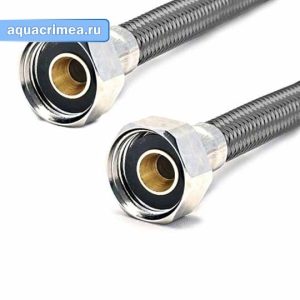 Гибкая подводка 0,4м, 1/2"-1/2", Г/Г в полимерной оплетке