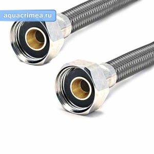 Гибкая подводка 0,5м, 1/2"-1/2", Г/Г в полимерной оплетке
