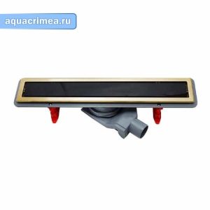 Линейный трап «Pestan» Confluo Premium Gold Black Glass Line 750 мм
