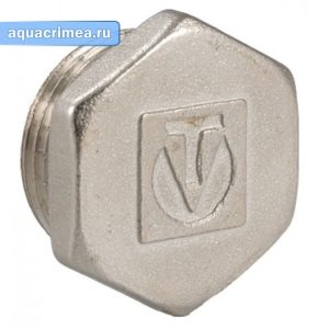 Пробка «Valtec» 3/4" никель (VTr.583.N.0005) наружная резьба